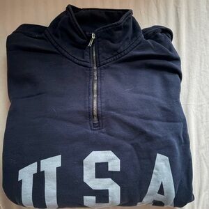 Brandy Melville Navy USA Over-sized Quarter Zip